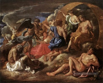 Hélios et Phaéton avec Saturne et le peintre des Quatre Saisons Nicolas Poussin Peinture à l'huile